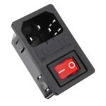 Panel Mount AC Power Connector With On/Off Switch and Fuse Compartment
