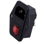 Panel Mount AC Power Connector With On/Off Switch and Fuse Compartment | B