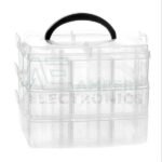 Three Layer 16 Grids Slot Plastic Storage Box (15x15x13cm2)