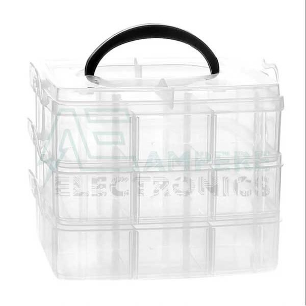 Three Layer 16 Grids Slot Plastic Storage Box (15x15x13cm2) | Flux ...