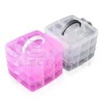 Three Layer 16 Grids Slot Plastic Storage Box (15x15x13cm2) - Image 3