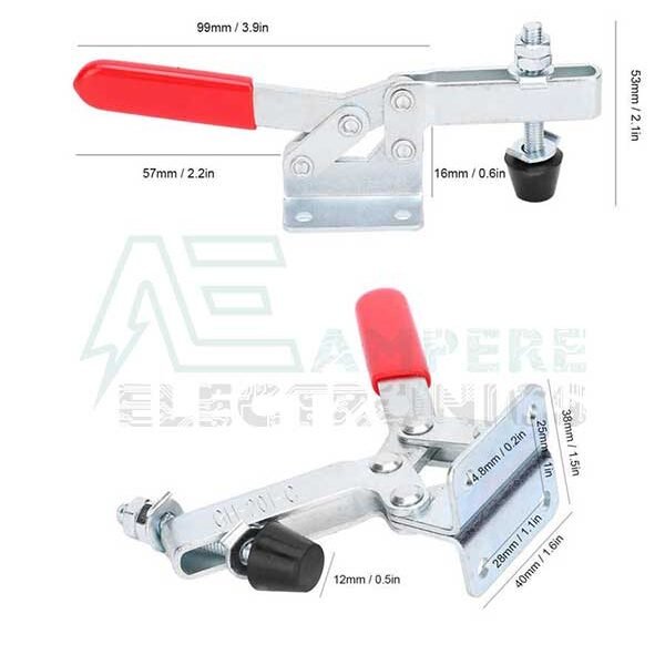 Toggle Clamp GH-201-B - Morsetto A Leva Con Capacit&agrave; 90 Kg, Sgancio Rapido, Per Lavori Pesanti