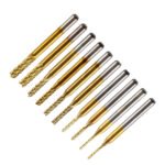 0.8-3.175mm Titanium Coated Carbide Flat End Mill, 3.175 Shank, Two Flute - 10PCS - Image 3