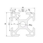 3030 T-Slot Aluminum Profile Extrusion (1M - Silver Anodized) - Image 6