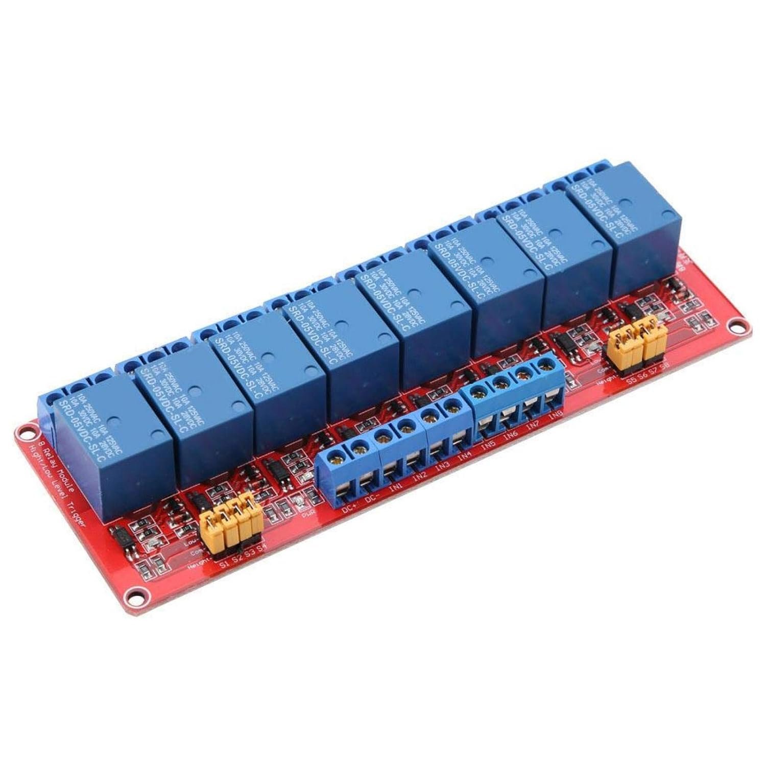 5Vdc Relay Module 8 Channel - H/L Trigger | Flux Electronix