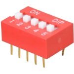 5Way DIP Switch, SPST, 2.54mm Pitch