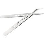 7-SA Precision Stainless Steel Tweezers Angled | MR - Image 3
