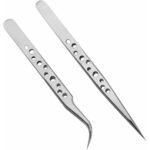 7-SA Precision Stainless Steel Tweezers Angled | MR - Image 2