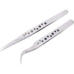 7-SA Precision Stainless Steel Tweezers Angled | MR