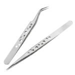 7-SA Precision Stainless Steel Tweezers Angled | MR - Image 4