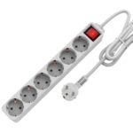 Electrical AC Power Strip, 6 Way, 1.5 Meter Long Extension Cord - Image 2