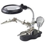 Metal Soldering Iron Stand With Magnifying Glass