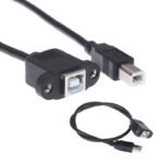 USB Type B Panel Mount Extension Cable - 150cm - Image 2