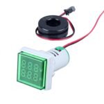 Square Voltage Current Indicator - 22mm - Green