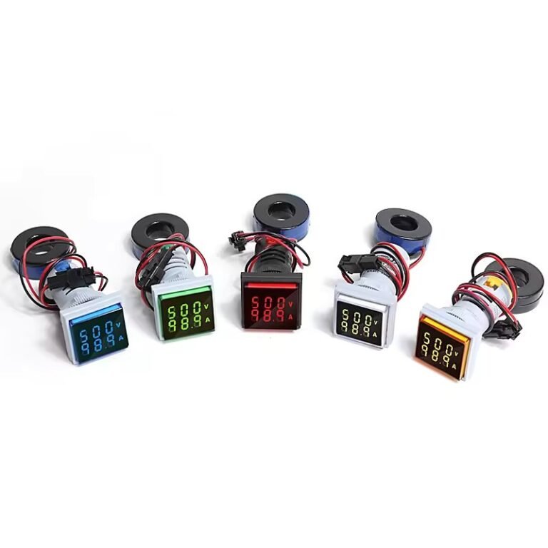 Square Voltage Current Indicator - 22mm - Red | Flux Electronix