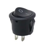 Round Rocker Switch ON-OFF Black (6A,250VAC)