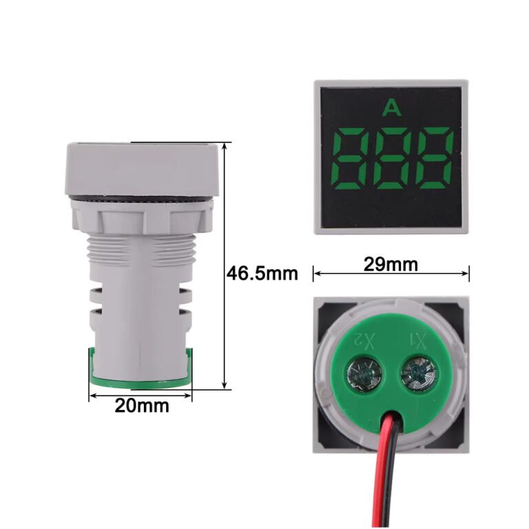 Square Ac Current Indicator - 22mm - Green | Flux Electronix