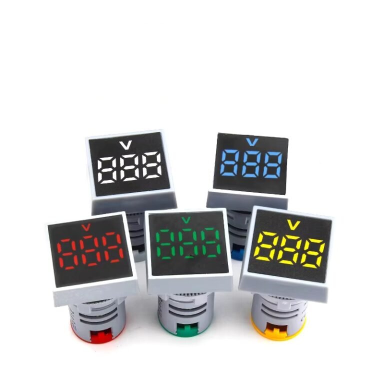 Square Voltage Indicator 20:500Vac - 22mm - Green | Flux Electronix