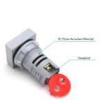 Square Voltage Indicator 20:500Vac - 22mm - Red - Image 4