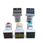 Square Voltage Indicator 20:500Vac - 22mm - Red - Image 2