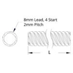 TR8x8 Acme Lead Screw - 200mm - Image 4