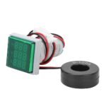 Square Voltmeter Current Frequency Indicator - 22mm - Green