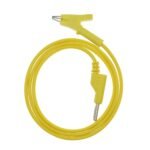 4mm Banana Plug to Crocodile Alligator Clip Test Leads 1M Cable - Yellow
