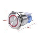 Metal Push Button 16mm 12:24v Self Locking RED light - Image 2