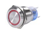 Metal Push Button 12mm 12:24v Self Locking RED light