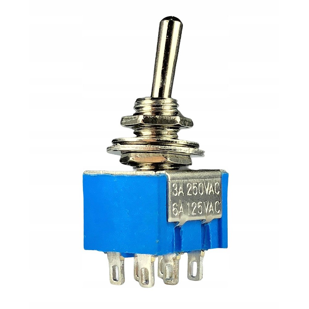 thumbnail interactive-video image 1 of CHILY 6023 ON-OFF-ON 3-Position Toggle Switch – 6 Pins, 16A 125/250VAC, T125 Rating 1 of 5