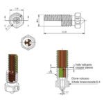 0.8mm E3D Volcano  Hight Flow CHT Nozzle, Copper - Image 4