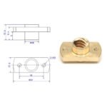 Creality TR8x8  Anti-Backlash Acme Leadscrew Copper Nut - Image 3