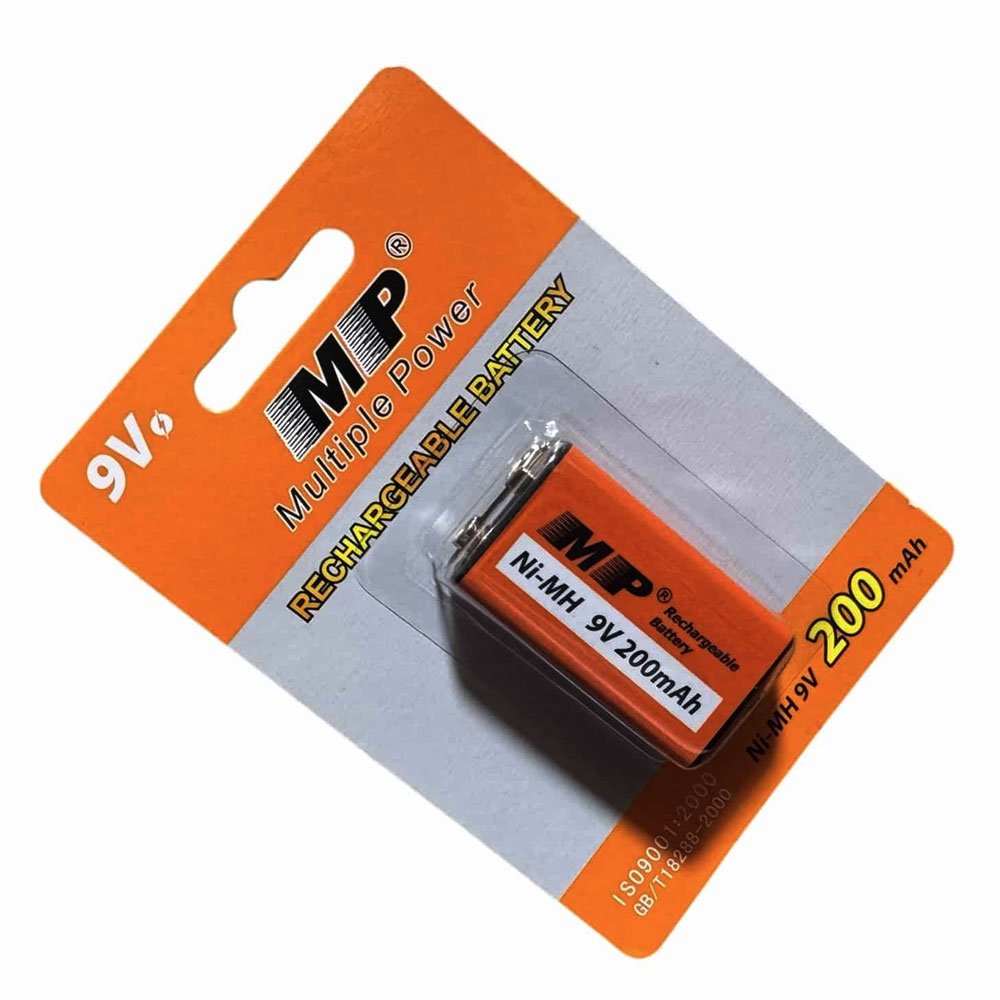 MP Rechargeable 9V Battery, 200mAh, Ni-MH