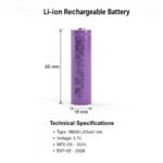 Rechargeable Li-ion 18650 Battery - Purple - Image 2
