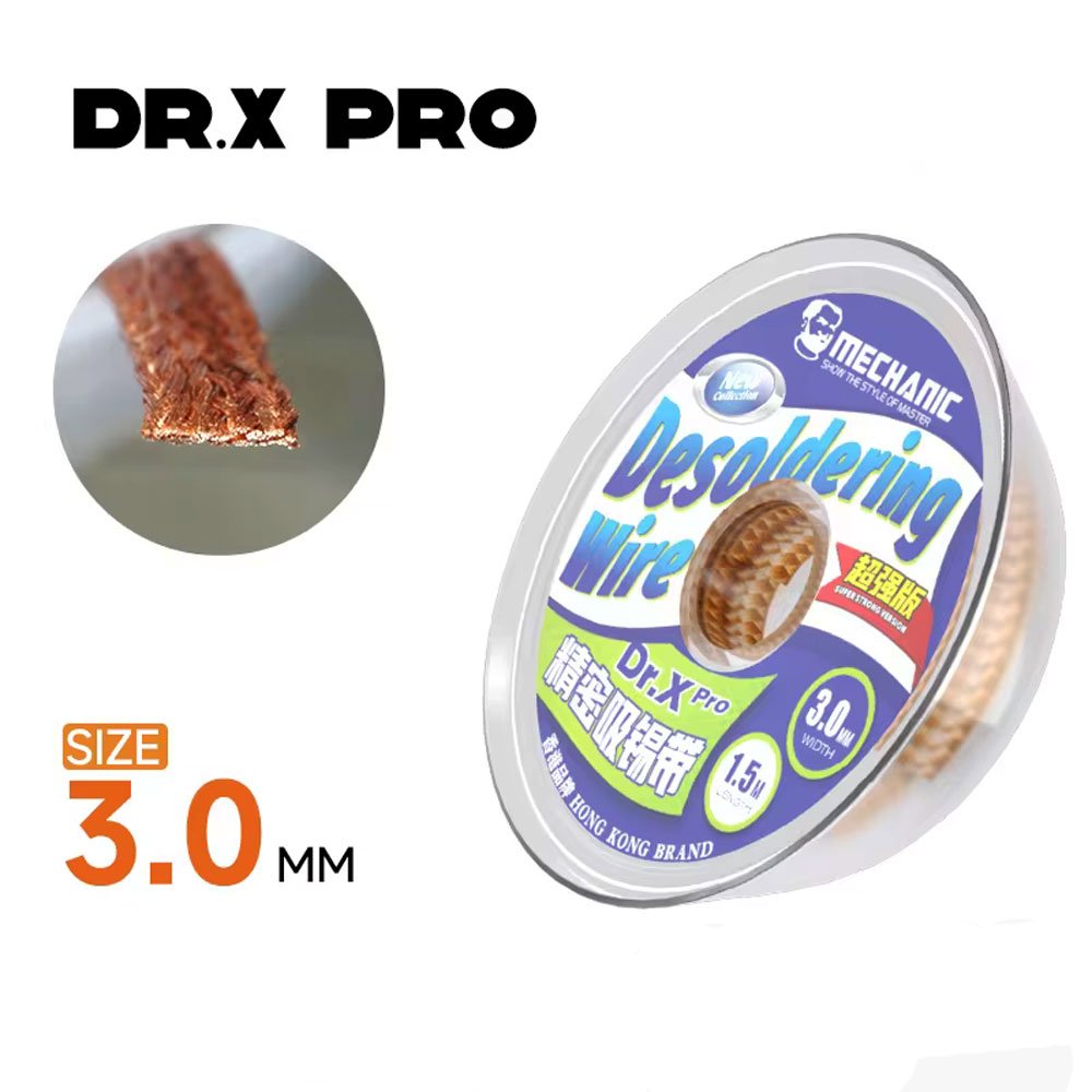 Dr.X Pro Desoldering Wick 3.0mm, 1.5M | MECHANIC